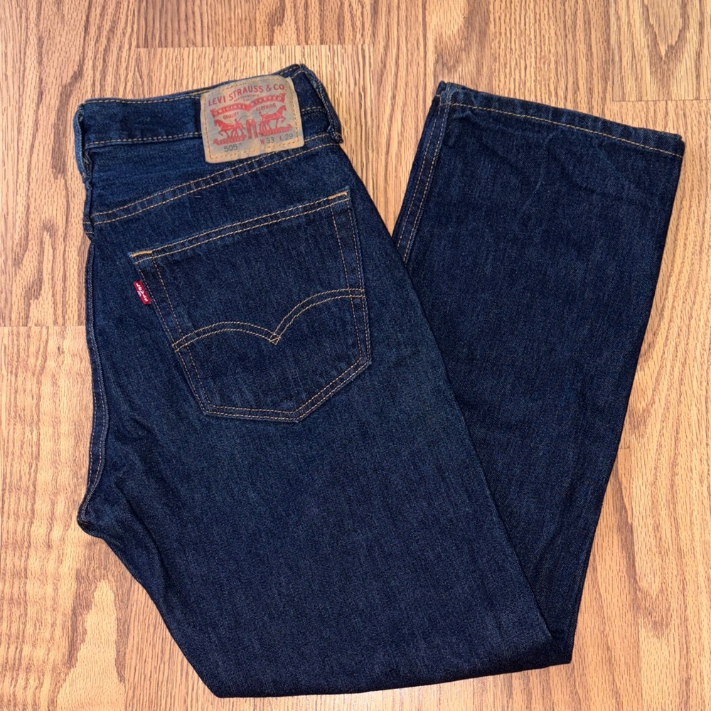 505 Levi's Men's Deep Indigo Straight Jeans W33 L29